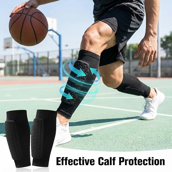 Soccer Shin Guards-2 Pairs Shin Pads for Kids Adults Teens,Shin Guards Soccer Calf Compression Sleeve with Honeycomb Pads,Lightweight Shin Protective Gear for Football,MTB,Baseball Soccer for Boy,Girl