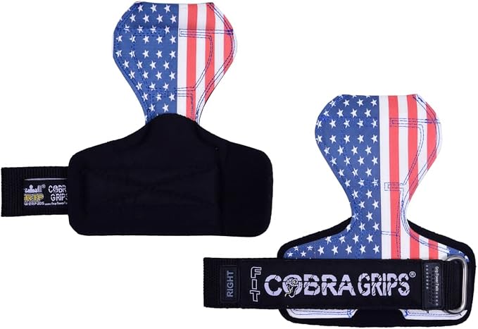 Cobra Grips Weight Lifting Gloves with Adjustable Neoprene Padded Wrist Wraps - Heavy Duty Alternative to Power Lifting Hooks for Deadlifts