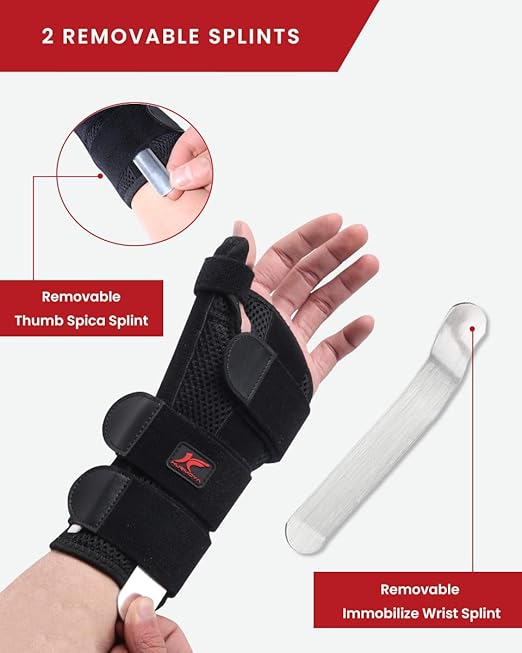 Wrist Brace Thumb Spica Splint for Carpal Tunnel, Left Hand | De Quervain's Tenosynovitis, Tendonitis & Arthritis, Trigger Thumb Support for Men and Women, Large