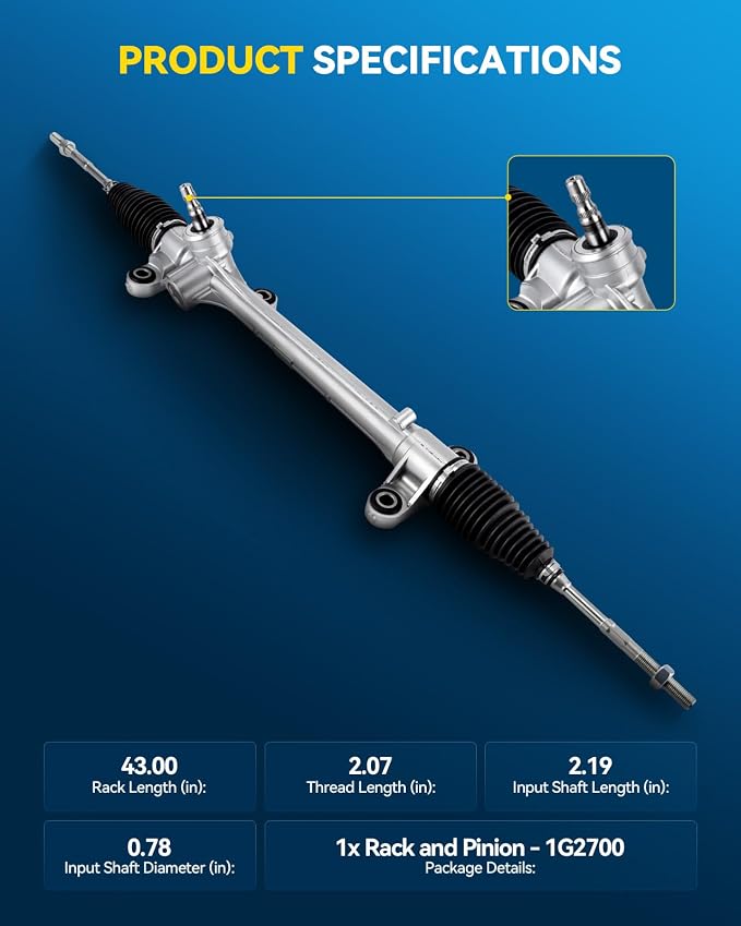 PHILTOP Power Steering Rack and Pinion for 09-13 Corolla(Japan Built) | No.4551012450, 1G2700, 4551012451