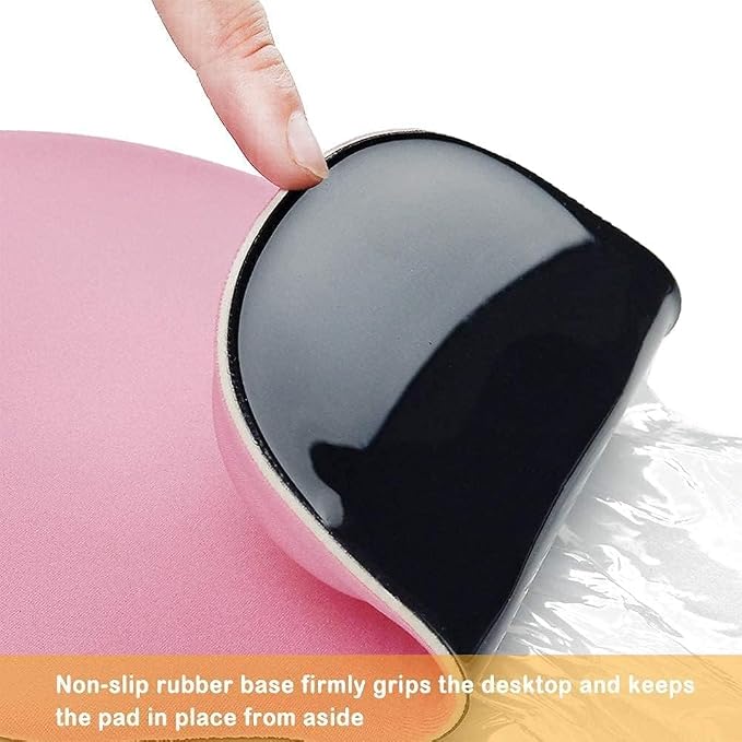 Office Mousepad with Gel Wrist Support - Ergonomic Gaming Desktop Mouse Pad Wrist Rest - Design Gamepad Mat Rubber Base for Laptop Computer -Silicone Non-Slip Special-Textured Surface (06RoseRed)