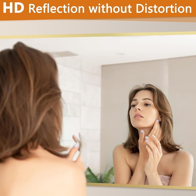 Large Full Length Mirror, 76"x34" Oversized Floor Mirror, Gold | Free Standing, Leaning Wall, Hanging, Full Body, for Bedroom Living Room Gym, Tempered Glass, Rectangular