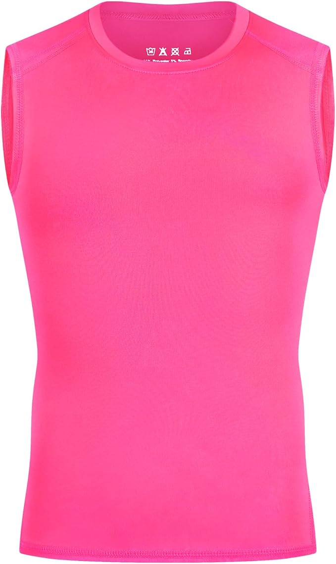 Youth Boys Sleeveless Compression Shirt Basketball Football Undershirt Quick Dry Kids Athletic Tank Tops for Workout