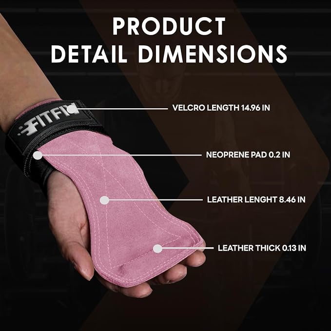Weight Lifting Wrist Strap, Double Leather Weightlifting Wrist Straps for Gym Strength Training, Neoprene Padded Wrist Wraps - for Men & Women (Pair)