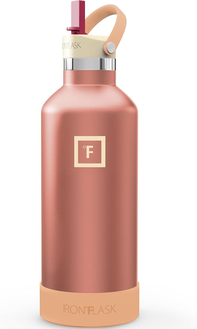 IRON °FLASK 32 oz Narrow Mouth Water Bottle with Straw | Insulated Stainless Steel Sports Water Bottle with Leakproof Straw Lid - BPA Free, Cold 24 Hrs, Sweat Free (Dream Sunset)