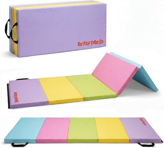 Antsy Pants Tumbling Mat for Kids – Gymnastics Mat, Easy to Clean, Sturdy, Foldable Tumbling Mats, Padded, Lightweight, Portable, Gymnastics Equipment for Active Play