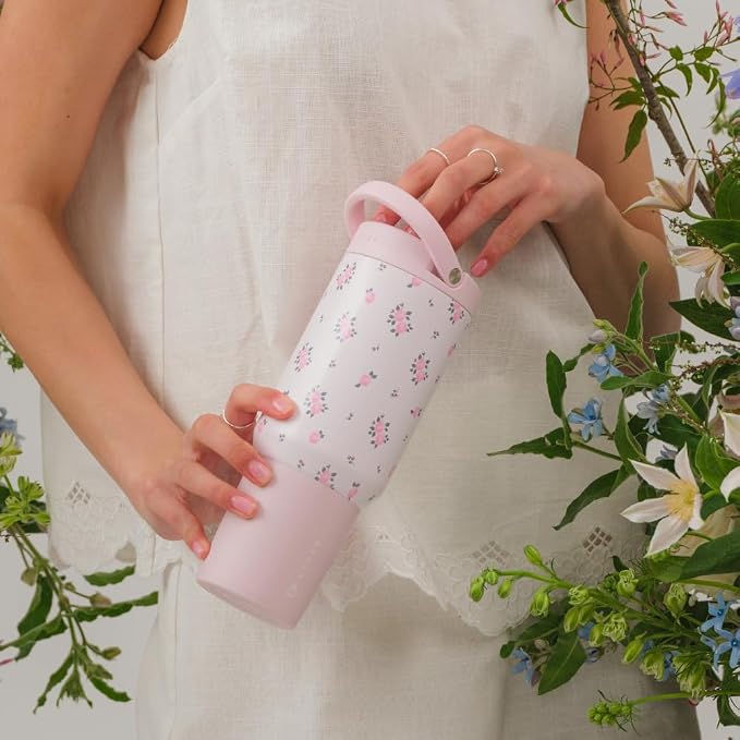HydroJug Sport 20 oz Insulated Stainless Steel Water Bottle, Wildrose