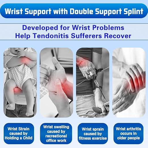 Reversible Thumb & Wrist Stabilizer splint for BlackBerry Thumb, Trigger Finger, Pain Relief, Arthritis, Tendonitis, Sprained and Carpal Tunnel Supporting, Lightweight and Breathable L/XL