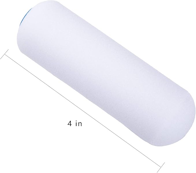 Mister Rui 30 Pack Foam Paint Roller Covers, Small Sponge Roller 4 Inch, High Density Foam Brings Smooth Finishes, Perfect for Cabinets, Cupboards, Doors