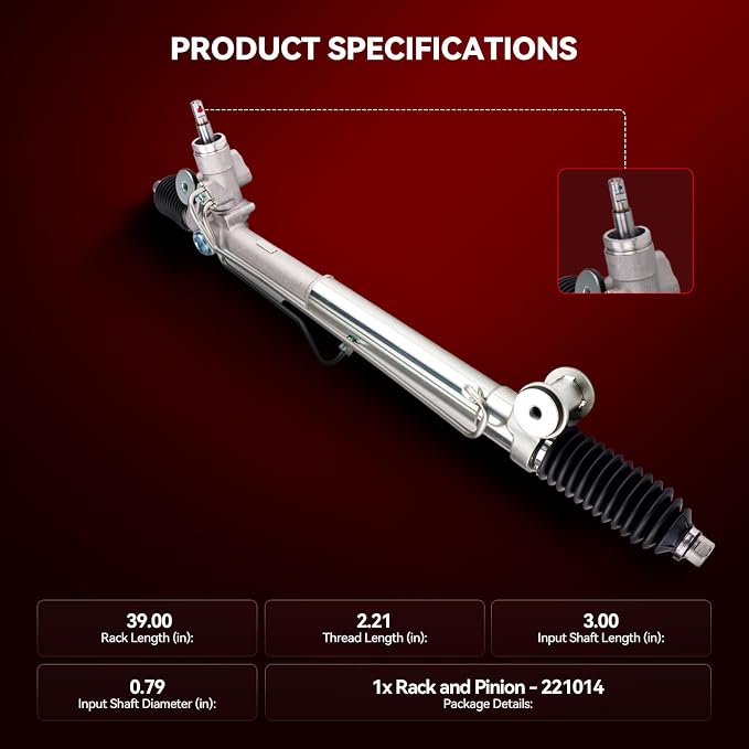Torchbeam Hydraulic Power Steering Rack and Pinion Assembly Fits Trailblazer, Envoy, Trailblazer EXT, SSR, Ascender, Rainier, 9-7x, Envoy XL, Envoy XUV, Bravada, Replace Part # 97-1014