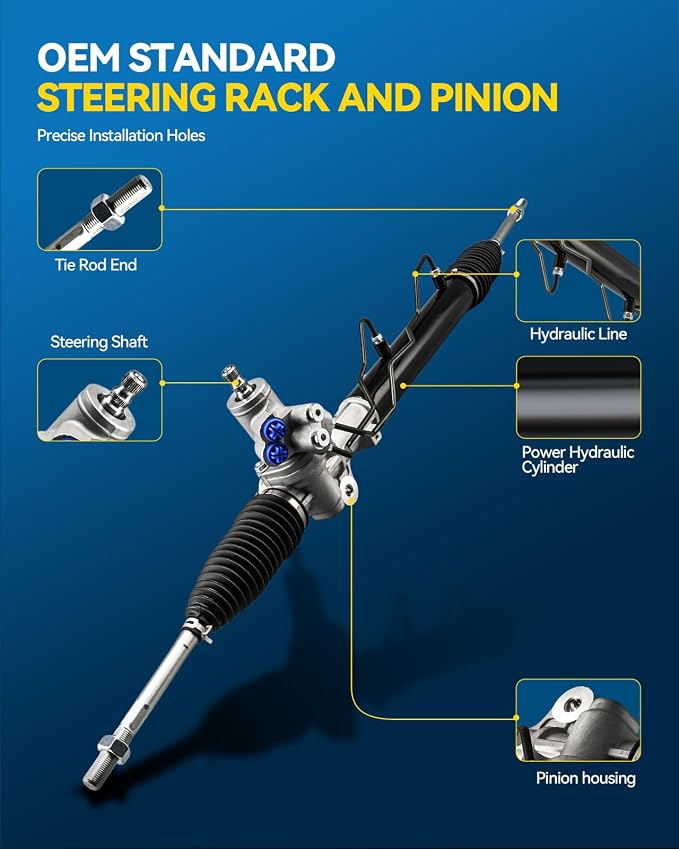 PHILTOP Power Steering Rack and Pinion Compatible with Infiniti I30 2000-2001, Nissan Maxima 2000-2001, Maxima GXE 2002-2003 All Models, Hydraulic Rack and Pinion Replace 26-3016