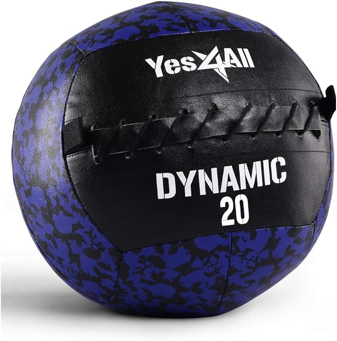Yes4All Wall Ball, Soft Leather Weighted Iron Sand Ball for Dynamic Multifunctional Exercise, 6 LB - 30 LB