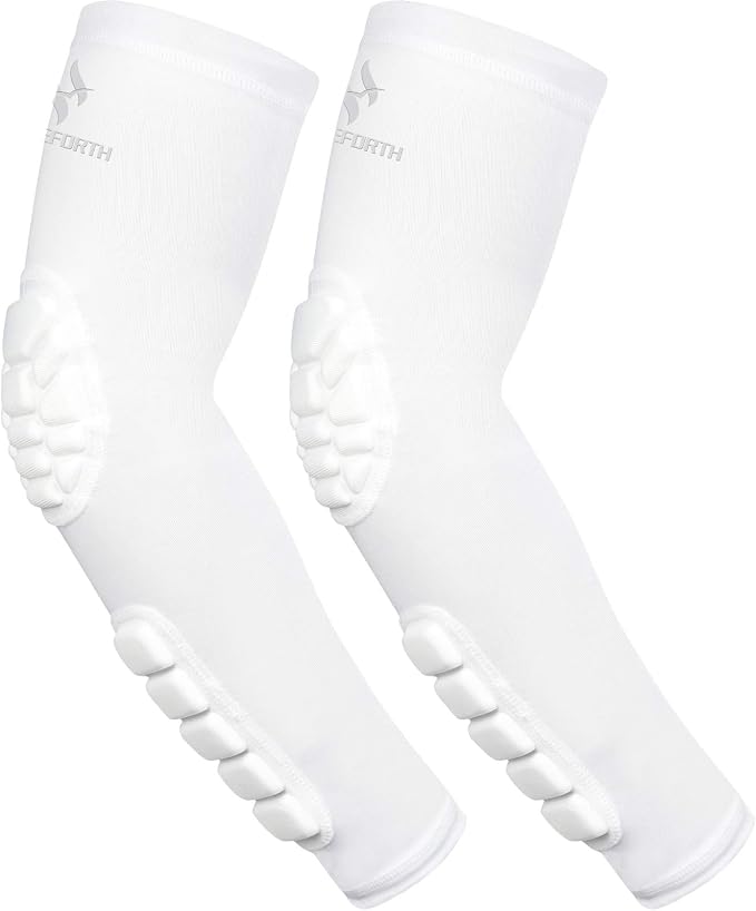 2PCS Padded Elbow Forearm Sleeves Compression Arm Protective Support