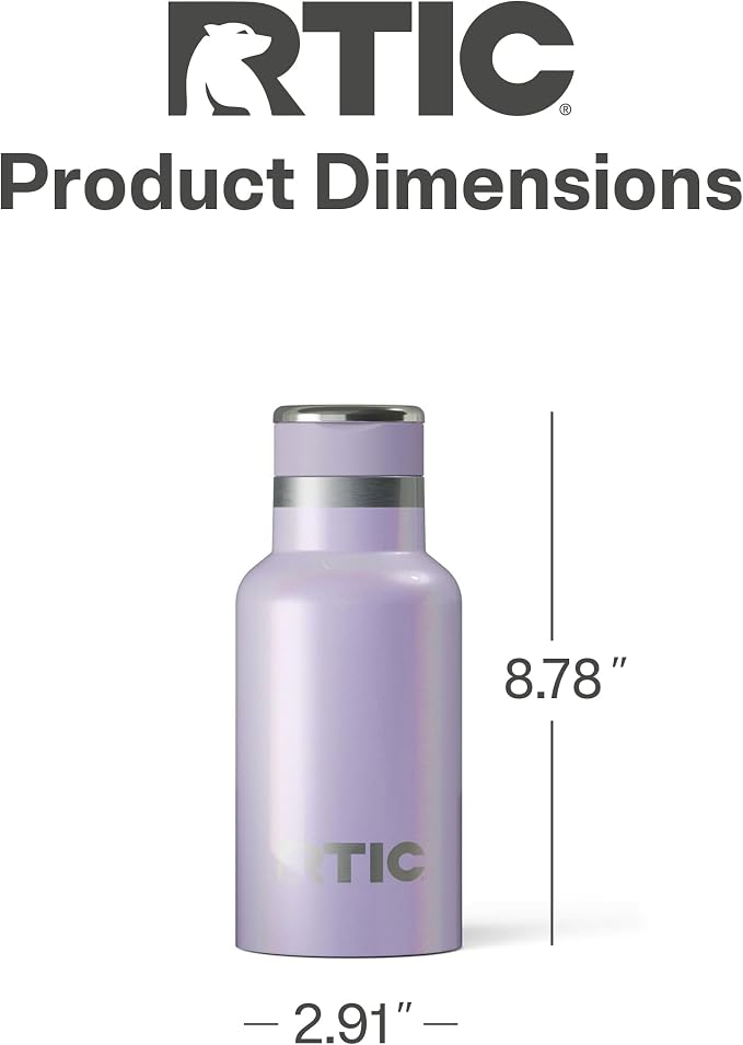 RTIC Little Journey Water Bottle with Straw, Ceramic Lined, Lavender Glitter