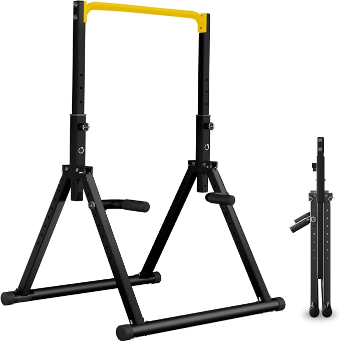 DOBESTS Power Tower Pull Up Bar Free Standing, Foldable Pull Up Station