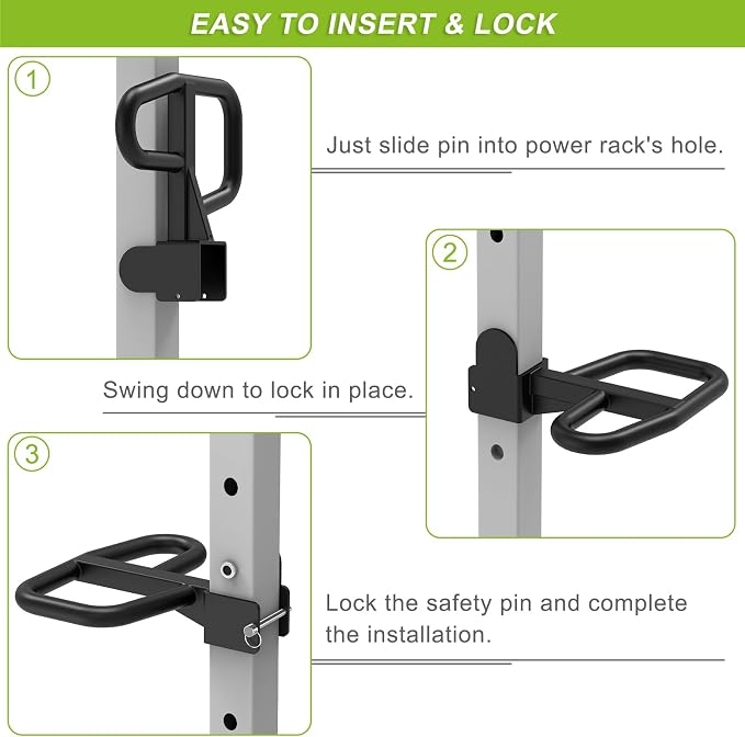 SELEWARE Dip Bar Attachment for Power Rack, 2 x 2 Tube, Multi Grip Handle | Fully Welded Steel Design, Stable Support for Dips, Pull Ups and Strength Training, Ideal for Home Gym Workouts