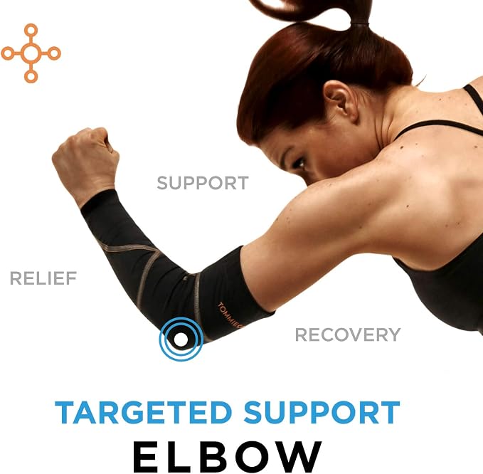 Tommie Copper Performance Compression Elbow Sleeve, Men & Women, UPF 50 Sleeve for Tennis Elbow & Golfers Elbow Relief