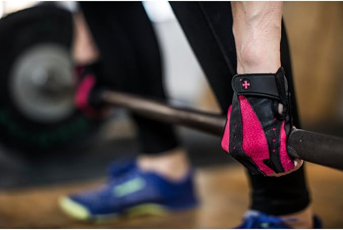 Harbinger Women's Pro Gloves with Vented Cushioned Leather Palm for Weightlifting, Training, Fitness, and Gym Workouts