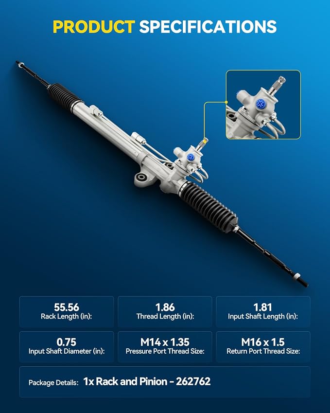 PHILTOP Power Steering Rack and Pinion Assembly for 2011-2017 Odyssey | No.53601TK8A01, 262762