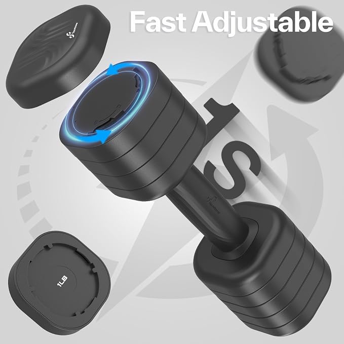 Adjustable Dumbbell Set of 2: Sportneer 4 in 1 Free Weights Dumbbells Set for Women, Hand Weights for Women at Home, Available in 5 lb × 2 and 10 lb × 2 Sets with Soft Rubber Handle for Home Gym Exercise Training