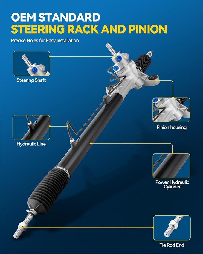 PHILTOP Power Steering Rack and Pinion Assembly for 2008-2012 Accord | with Outer Tie Rod Ends, No.53010TA0A01, 53601TA5A02, 53601TE0A02, 53601TA6A02, 262746, 53601TE1A02, 53601TA0A02