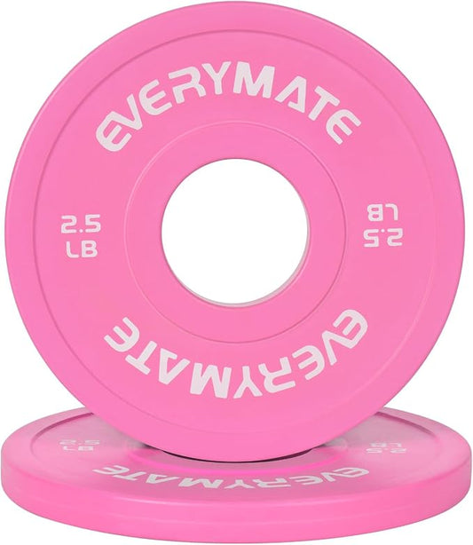 EVERYMATE Change Weight Plates 1.25LB 2.5LB 5LB Set Fractional Olympic Bumper Plates for Cross Training Steel Insert Strength Training