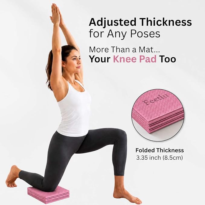 Foldable Yoga Mat, 6mm Thick, 72L x 24W Inch, Lightweight, Anti-Slip, and Easy to Store – Perfect for Travel, Yoga, Pilates, Home Workouts, and Floor Exercises