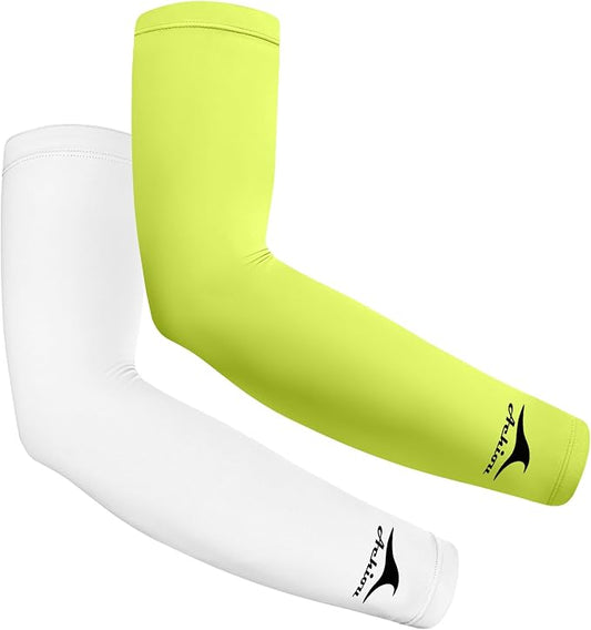 Achiou Volleyball Arm Sleeves for Women, Cooling Ice Silk Sun Sleeves Youth | Summer Ice Silk Compression Sleeves, UPF 50+ UV Protection, Perfect for Teen Girls & Women Outdoor Sports, Anti-slip Silicone