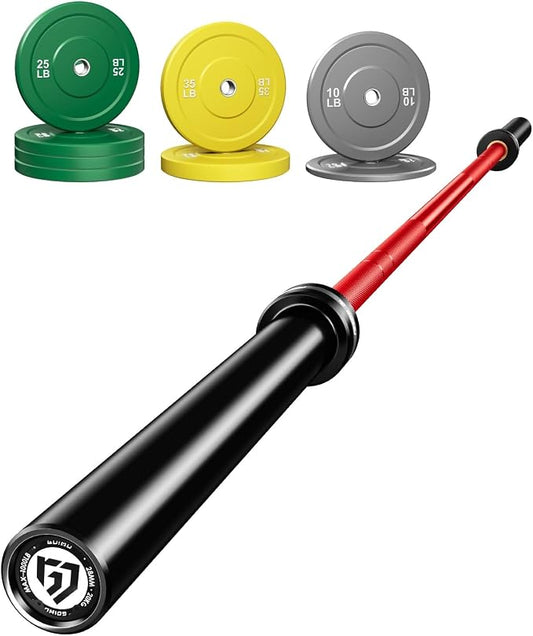 PB01 7FT Olympic Barbell, Weight Bar with Knurled Grip for Squats, Deadlifts, Weightlifting, Strength Training, Bench Press, Fits 2-inch Standard Weight Plates, 1500LB Capacity
