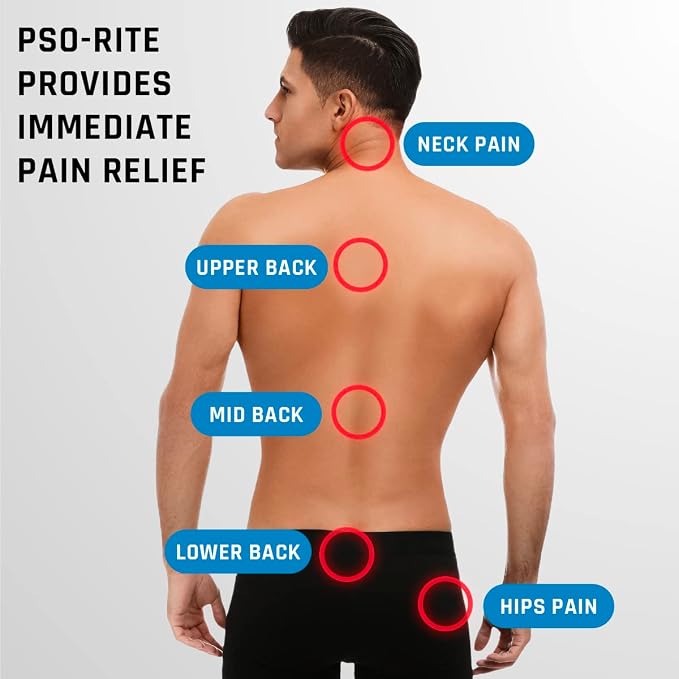 PSO-RITE Psoas Muscle Release Tool – Made in USA, Patented Deep Tissue Massage Device for Your Back, Hip Flexor & Trigger Point Relief - Sunset Red