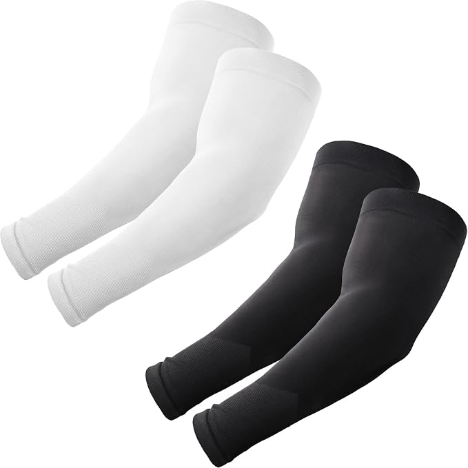 ROXUN Plus Size Arm Sleeves, UV Protection Cooling Sports Arm Cover Unisex | Extra‑large compression arm sleeves for men and women,highly‑stretchy fabric,suitable for outdoor activities