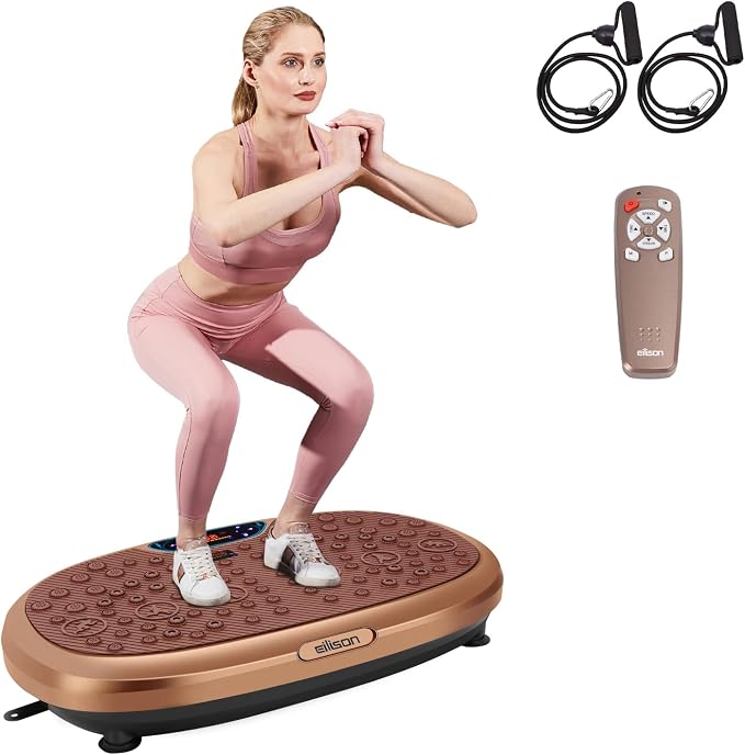 FitMaxx 3D XL Vibration Plate Exercise Machine - Whole Body Workout Vibration Platform w/Loop Bands - Lymphatic Drainage Machine for Weight Loss, Shaping, Recovery