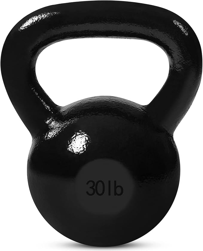 JFIT Cast Iron Kettlebell – Single Weight, Flat Bottom, Polished Handle | Men & Women | CrossFit, Cardio & Strength Training