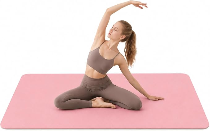 Yoga Mat 72''x24''/35''(8mm/10mm) for Beginners, Thick and Wide Yoga Mat with Carrying Strap for Pilates, Stretching and Home Workout