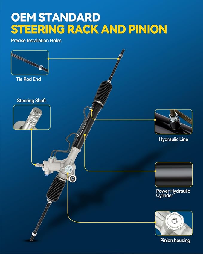 PHILTOP Power Steering Rack and Pinion Compatible with Toyota RAV4 2001 2002 2003 2.0L, Hydraulic Rack and Pinion Replace 26-2612