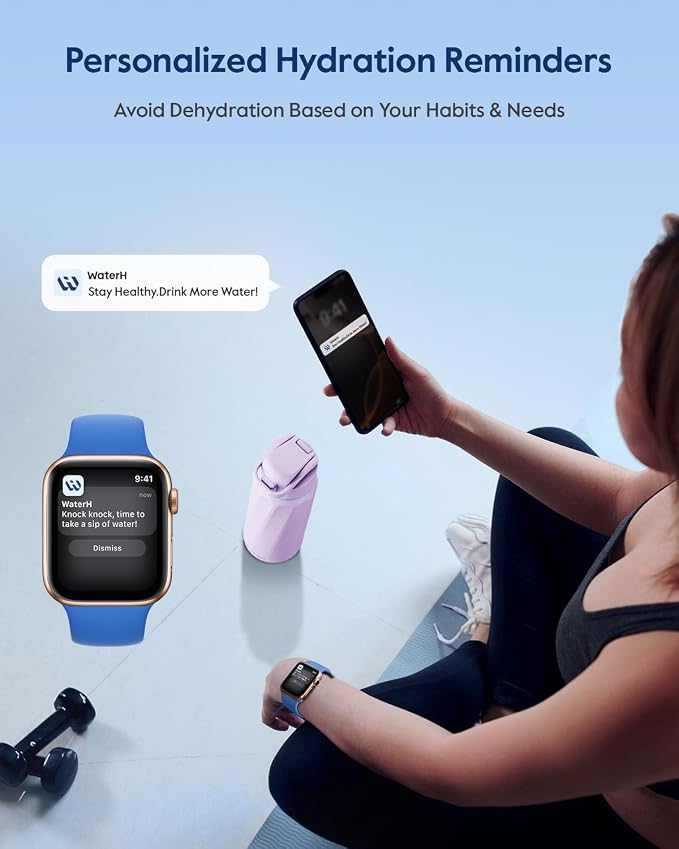 WaterH BOOST Smart Water Bottle Tracker with Reminder to Drink Water, 32oz | Double Wall Vacuum Insulated Stainless Steel, BPA-Free, Leakproof, Smart App Tracking, Travel-Friendly Wide Mouth for Office