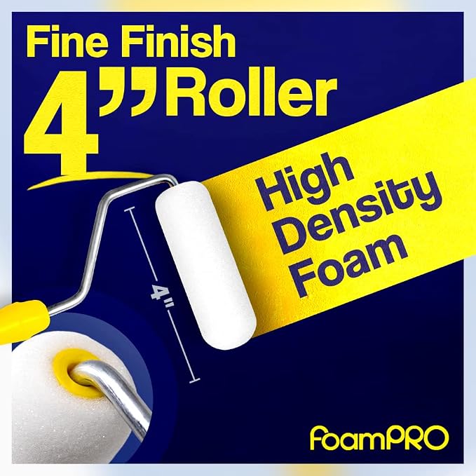 Foampro 164 Fine Finish Roller (High-Density Foam), 4", Pack of 1