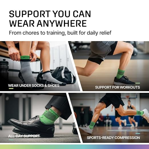 Modvel Foot & Ankle Brace Socks with Adjustable Support Strap – Compression Sleeve for Sprained Ankle, Plantar Fasciitis Relief Tendonitis & Arthritis, Stabilizing Foot & Ankle Support for Women & Men