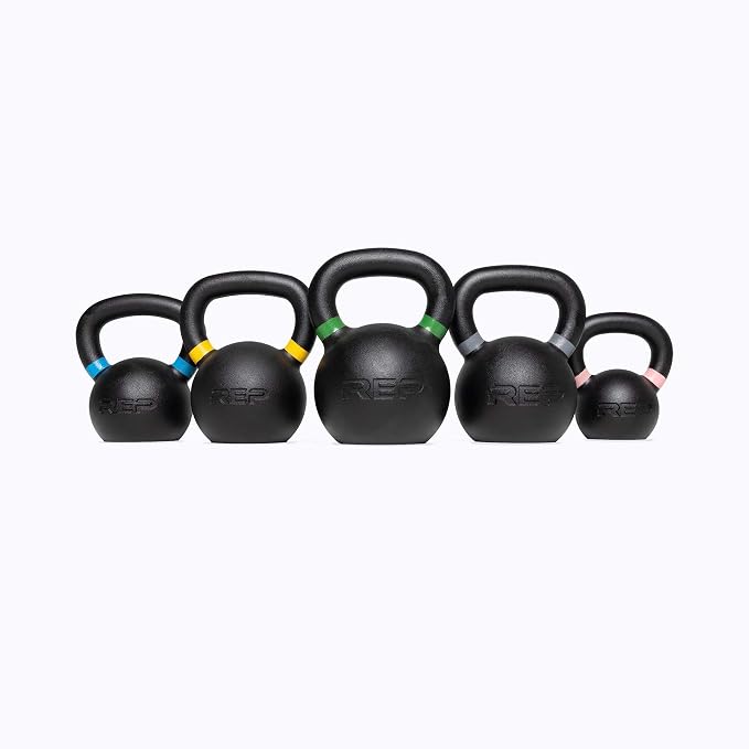 REP Fitness Kettlebell Set and Singles, 4kg to 24kg, 9lb to 53lb Weight Range, Cast Iron, Strength Exercise Training, Home Gym, Power Workout Equipment, Free Weights, Dumbbell Alternative