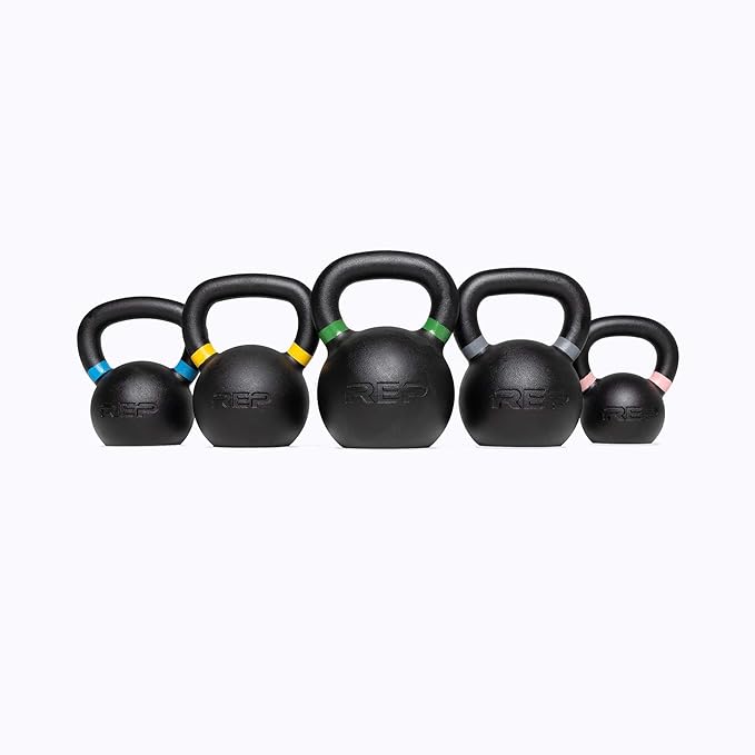 REP Fitness Kettlebell Set and Singles, 4kg to 24kg, 9lb to 53lb Weight Range, Cast Iron, Strength Exercise Training, Home Gym, Power Workout Equipment, Free Weights, Dumbbell Alternative