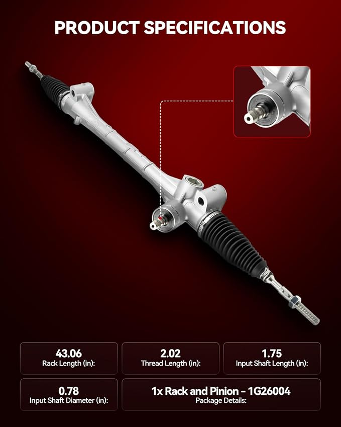 Torchbeam Power Steering Rack & Pinion Assembly Fit for 2010-2015 Prius, 2012-2015 Prius Plug-In, Hydraulic System Steering, Replaces OEM 1G-26004