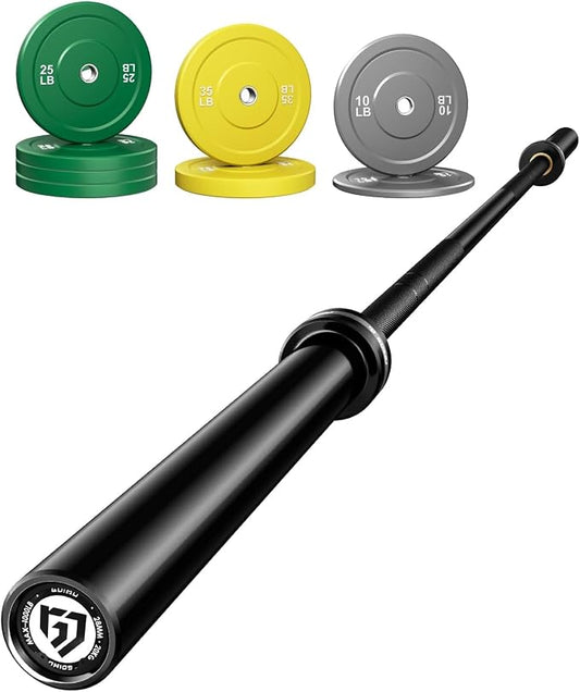 PB01 7FT Olympic Barbell, Weight Bar with Knurled Grip for Squats, Deadlifts, Weightlifting, Strength Training, Bench Press, Fits 2-inch Standard Weight Plates, 1500LB Capacity