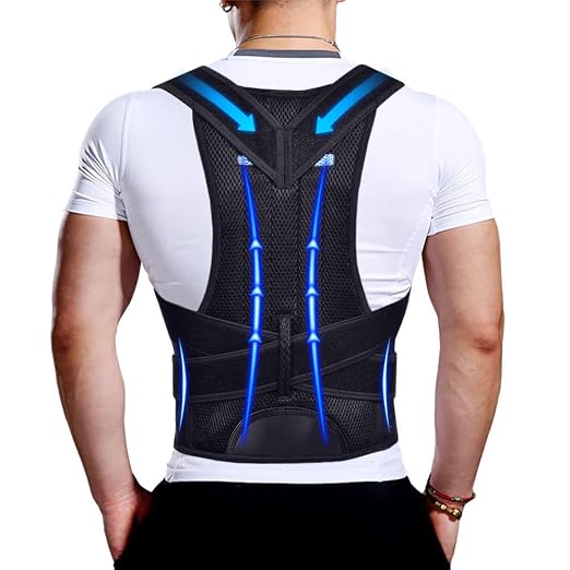 Upgraded Posture Corrector Back Brace for Men and Women, New Version Lumbar Support for Posture Improving and Pain Relief, Full Back Support for Neck, Shoulder, Waist Pain, XL