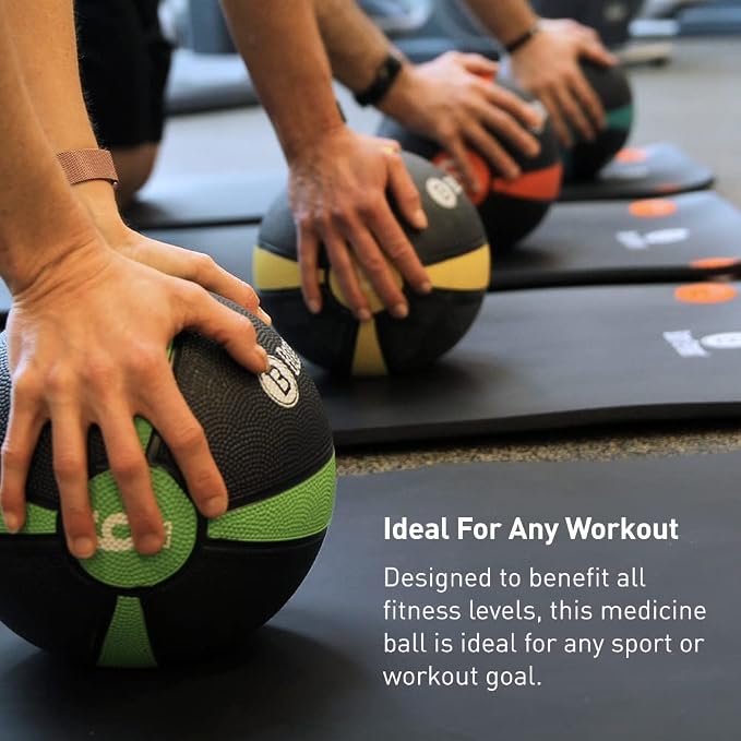 Body Sport Medicine Ball – Weighted Exercise Ball – at-Home Gym Equipment – Fitness Workout Ball – Cardio & Torso Strength Training