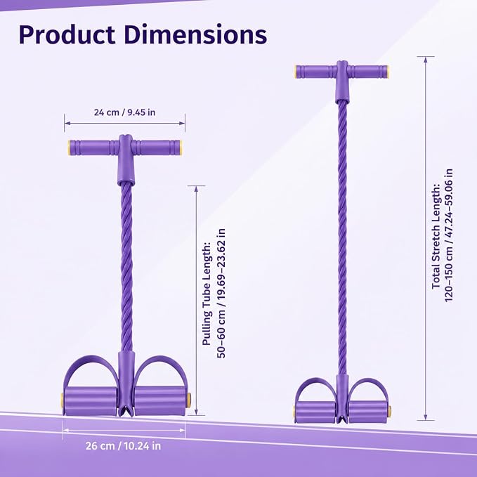 Pedal Resistance Bands with Handles for Women, Multifunction Foot Pedal Resistance Band,6-Tube Resistance Bands with Handles, Training Abdomen, Waist, Arms & Legs Durable Pedal Exerciser