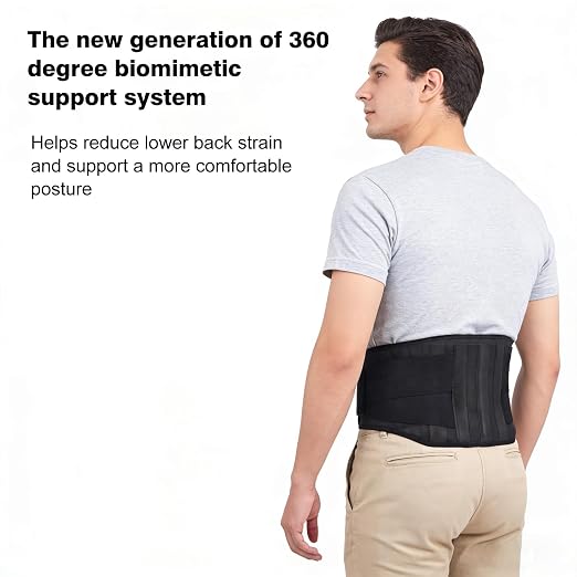 Wide Back Brace for Plus Size Men Lower Back Pain Support | Plus Size Back Brace, Lumbar Support Belt, 5 Removable Metal Stays, Work, Sciatica & Herniated Disc Relief (X-Large: 41"-43")
