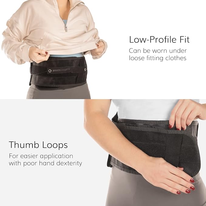 BraceAbility Lumbar Support Belt for Lower Back Pain - Corset Brace for Men and Women, Scoliosis, Sciatica, Spinal Stenosis, Herniated Disc Relief - FSA Eligible, Fits 28" - 60" Waist
