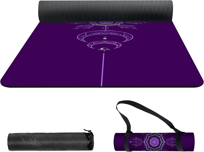 nuveti Yoga Mat Print Extra Thick TPE Non Slip Fitness Exercise Mat with Carrying Bag,72"x24" Extra Thick 6MM Exercise & Workout Mat for Yoga, Pilates Fitness and Floor Exercises