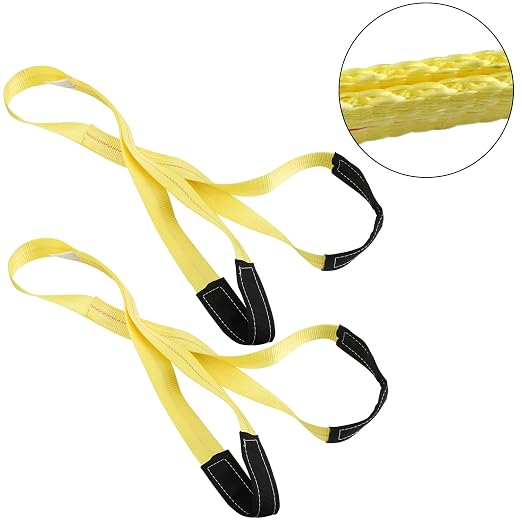TOPZEA 4 Pack Lifting Sling Straps, 6 Ft x 2 Inch Heavy Duty Lift Rigging Strap Tree Saver Recovery Securing Straps, Nylon Flat Towing Web Sling Winch Strap for Trailer, Hoist, Truck, RV