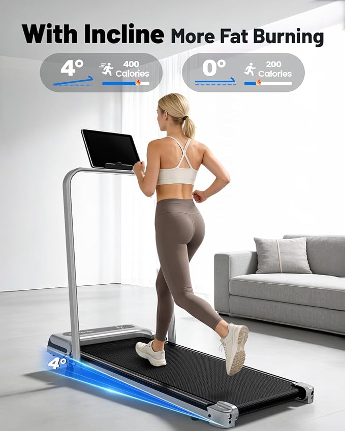 Yagud Walking Pad, Walking Pad Treadmill for Home Office, Portable Under Desk Treadmill with Remote Control and LED Display, Walking Jogging Running Machine